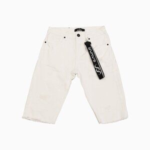Savar Men's Ripped White Shorts (Brand New)